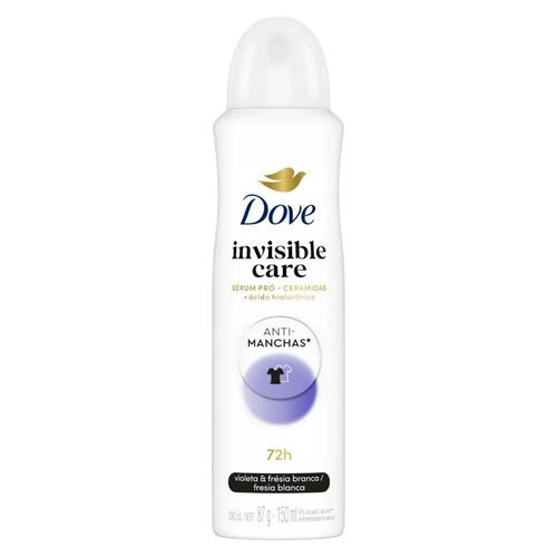 DESODORANTE DOVE INVISIBLE DRY FEMININO AEROSSOL 89GR 150ML