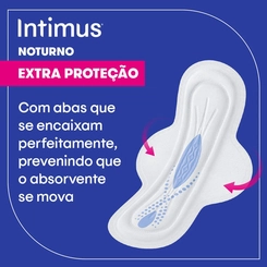 ABSORVENTE INTIMUS GEL NOTURNO COM ABAS SUAVE 8 UNIDADES