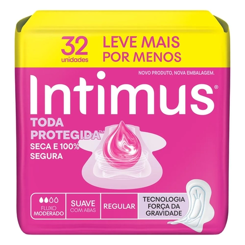 Absorvente Intimus Toda Protegida Cobertura Suave Com Abas com 32 unidades
