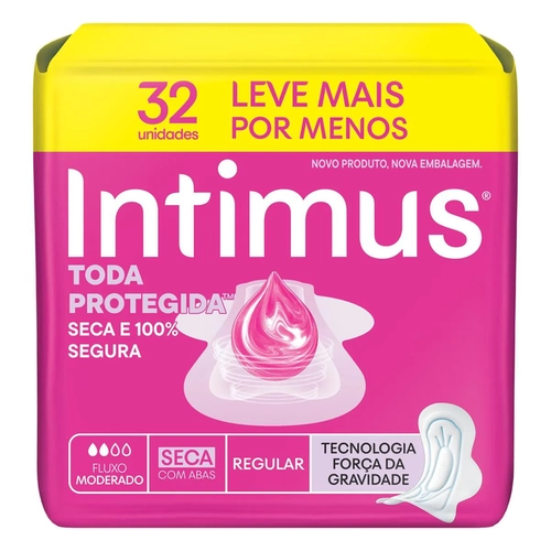 Absorvente Intimus Toda Protegida Cobertura Seca Com Abas 32 unidades