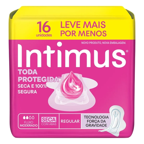 Absorvente Intimus Toda Protegida Cobertura Seca com Abas 16 unidades