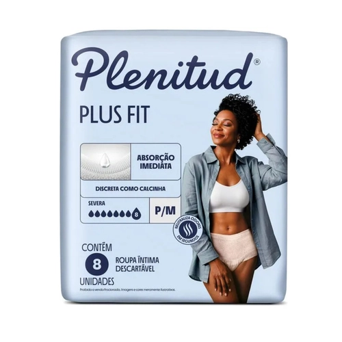 Roupa Íntima Plenitud Plus Fit para Incontinência P/M 8 Unidades