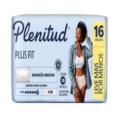 FRALDA PLENITUD PROTECT PLUS TAMANHO P/M UNISSEX 16 UNIDADES