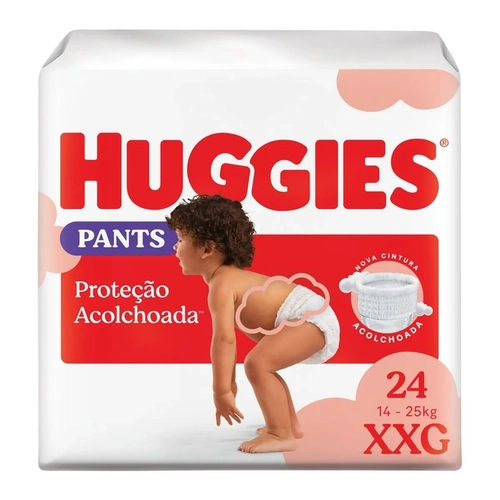 FRALDA HUGGIES PROTECAO ACOLCHOADA MEGA TAMANHO XXG 24 UNIDADES