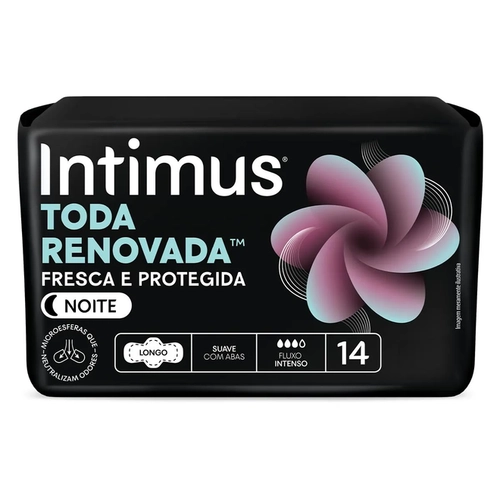 Absorvente Intimus Noturno Toda Renovada Suave com Abas com 14 unidades