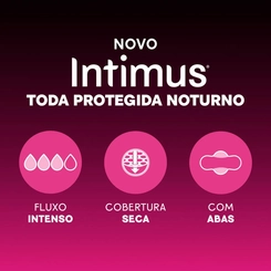 Absorvente Intimus Noturno Toda Protegida Cobertura Seca Com Abas 30 unidades
