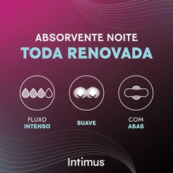 Absorvente Intimus Noturno Toda Renovada Suave com Abas 28 unidades