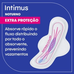 Absorvente Intimus Noturno Toda Protegida Cobertura Suave Com Abas 16 unidades