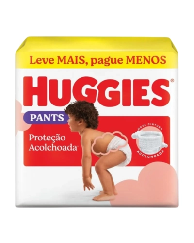 FRALDA HUGGIES PANTS PROTEÇÃO ACOLCHOADA M C/72