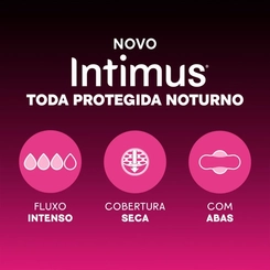 ABSORVENTE INTIMUS GEL NOTURNO COM ABAS SECA 8 UNIDADES