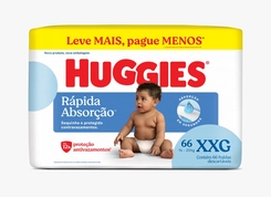 FRALDA HUGGIES RÁPIDA ABSORÇÃO XXG C/ 66