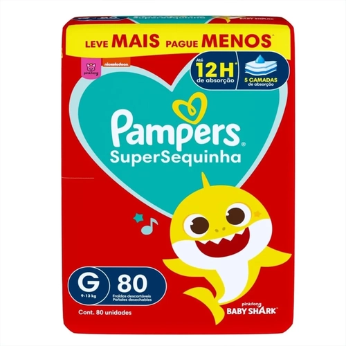 FRALDA PAMPERS SUPERSEQUINHA GIGA G C/80