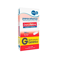 PARACETAMOL 750MG 20 COMPRIMIDOS GENERICO EMS