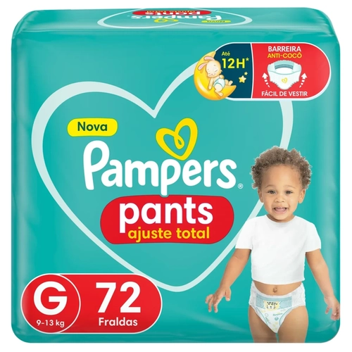 FRALDA PAMPERS PANTS AJUSTE TOTAL G C/72