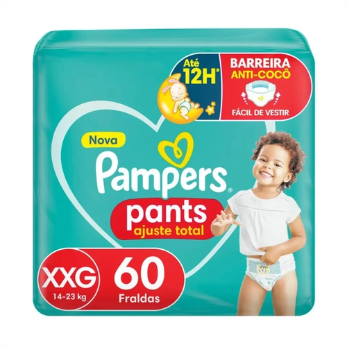 FRALDA PAMPERS PANTS AJUSTE TOTAL XXG C/60