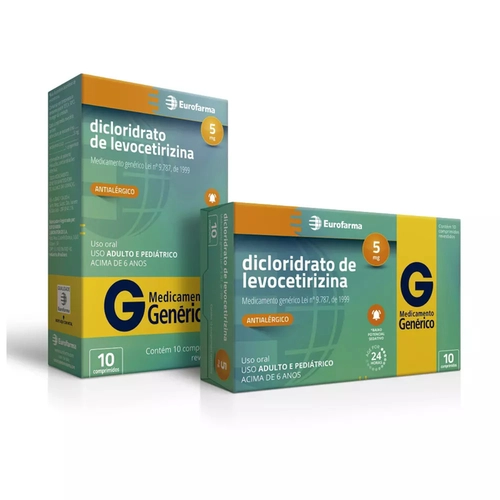 LEVOCETIRIZINA 5MG 10 COMPRIMIDOS GENERICO EUROFARMA