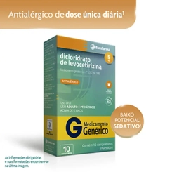 LEVOCETIRIZINA 5MG 10 COMPRIMIDOS GENERICO EUROFARMA