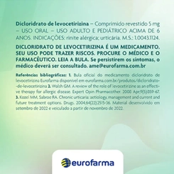LEVOCETIRIZINA 5MG 10 COMPRIMIDOS GENERICO EUROFARMA