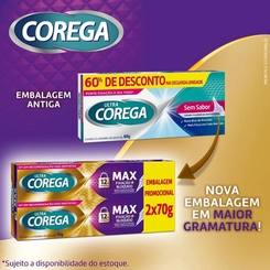 KIT COREGA ULTRA CREME SEM SABOR COM 2 UNIDADES 70G