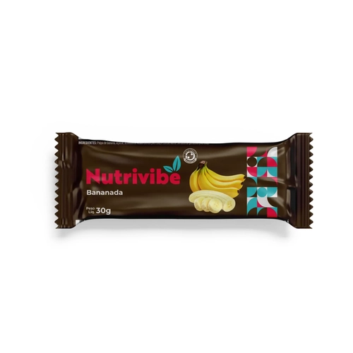 BARRA NUTRIVIBE BANANA COM AÇÚCAR 30G