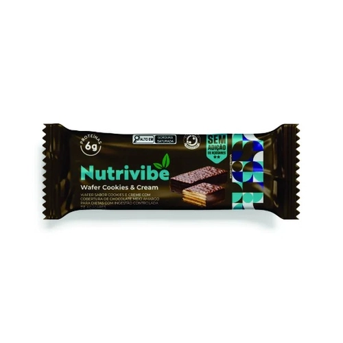 BARRA NUTRIVIBE WAFER COM WHEY COOKIES AND CREAN 25G