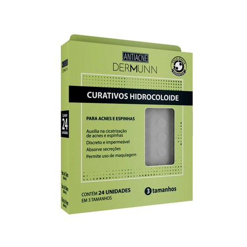CURATIVO DERMUNN HIDROCOLOIDE ACNE E ESPINHAS 24 UNIDADES