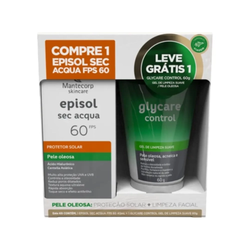 KIT EPISOL SEC OC FPS60+GEL DE LIMPEZA GLYCARE CONTROL 60ML
