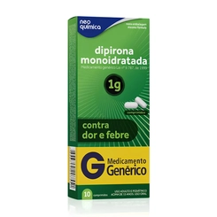 DIPIRONA MONOIDRATADA GENERICO 1 GRAMA 10 COMPRIMIDOS NEOQUIMICA