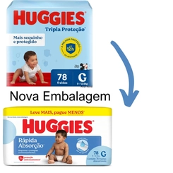 FRALDA HUGGIES RÁPIDA ABSORÇÃO MEGUINHA G COM 30 UNIDADES