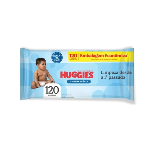 LENÇO UMEDECIDO HUGGIES HIGIENE DIARIA C/120