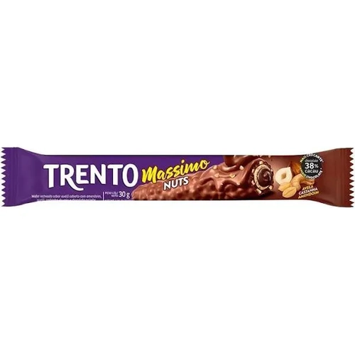 CHOCOLATE TRENTO MASSIMO NUTS LEITE 25G