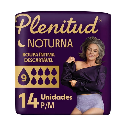 Roupa Íntima Plenitud Noturna P/M 14 Unidades