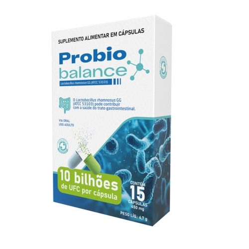 SUPLEMENTO ALIMENTAR PROBIO BALANCE 10 BILHÕES DE MICRORGANISMOS VIVOS 15 CAPSULAS