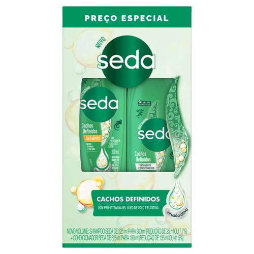 KIT SEDA CACHOS DEFINIDOS SHAMPOO 300 ML+COND 190 ML
