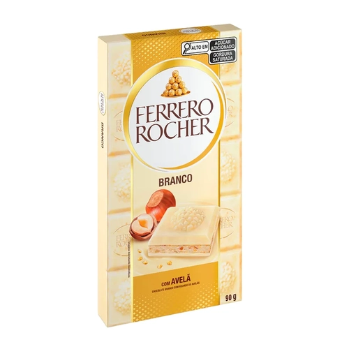 BARRA DE CHOCOLATE FERRERO ROCHER BRANCO 90G