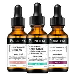 KIT TRIO PRINCIPIA ANTIACNE NIACINAMIDA 30ML + ACIDO MANDELICO 30ML + MIX-01 30ML