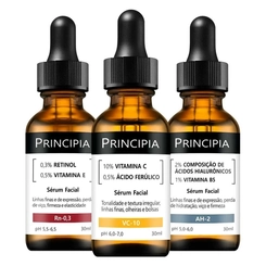 KIT TRIO PRINCIPIA ESSENCIAL ACIDO HIALURONICO 30ML + VITAMINA C 30ML + RETINOL 30ML