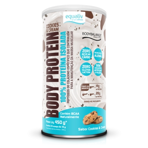 Body Protein Equaliv Sabor Cookies e Cream 450g