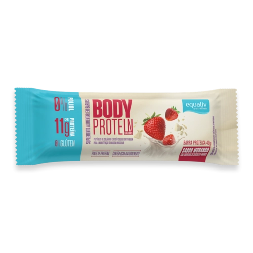 Barra de Proteína Body Protein Red Equaliv Sabor Morango 40g