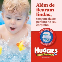 FRALDA HUGGIES LITTLE SWIMMERS PRAIA E PISCINA TAMANHO G/XG COM 10 UNIDADES