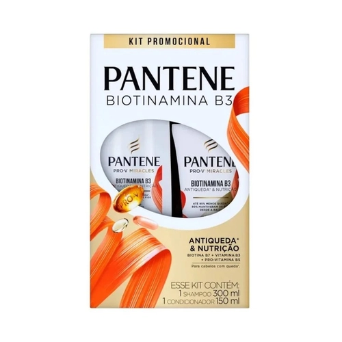 KIT PANTENE SHAMPOO 300ML+CONDICIONADOR BIOTINAMINA B3 150ML