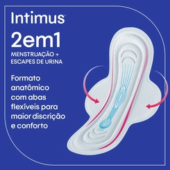 Absorvente Feminino Intimus 2 em 1 Noturno para Menstruação e Escapes de Urina 8 unidades