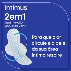 Absorvente Feminino Intimus 2 em 1 Noturno para Menstruação e Escapes de Urina 8 unidades