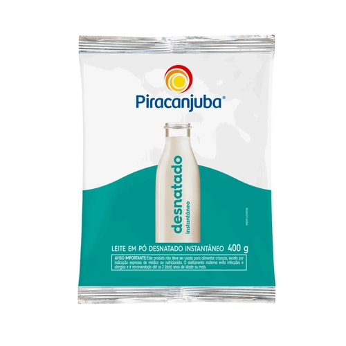 LEITE PIRACANJUBA DESNATADO INST 400G