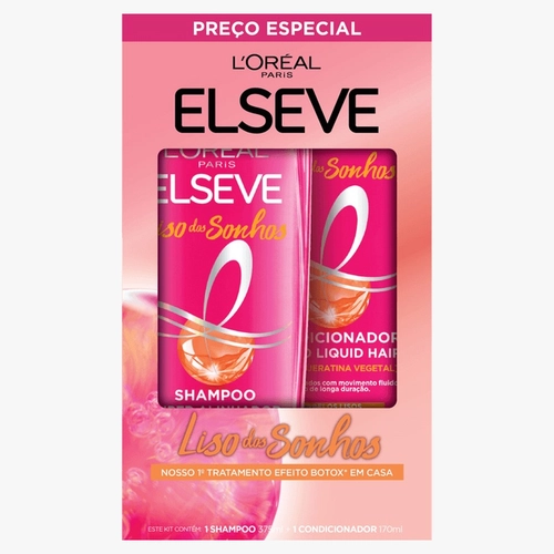 KIT ELSEVE LISO DOS SONHOS SHAMPOO 375ML + CONDICIONADOR 170ML
