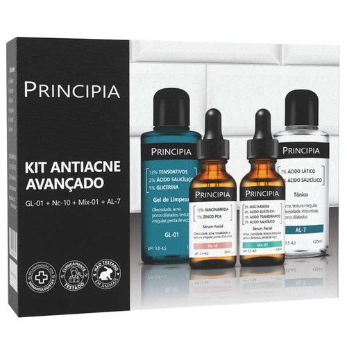 KIT PRINCIPIA ANTIACNE AVANCADO GL-01 + AL-7 + NC-10 + MIX-01 40ML