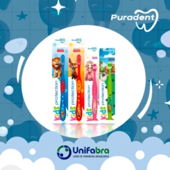 ESCOVA DENTAL INFANTIL PURADENT VERMELHA KIDS PROTECT