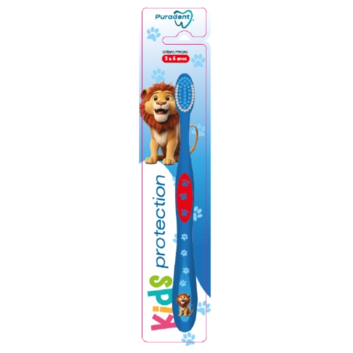 ESCOVA DENTAL INFANTIL PURADENT AZUL KIDS PROTECTION