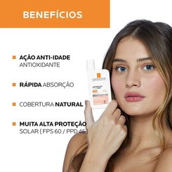 PROTETOR SOLAR LA ROCHE POSAY ANTHELIOS HYDRAOX COM COR FPS60 50GR