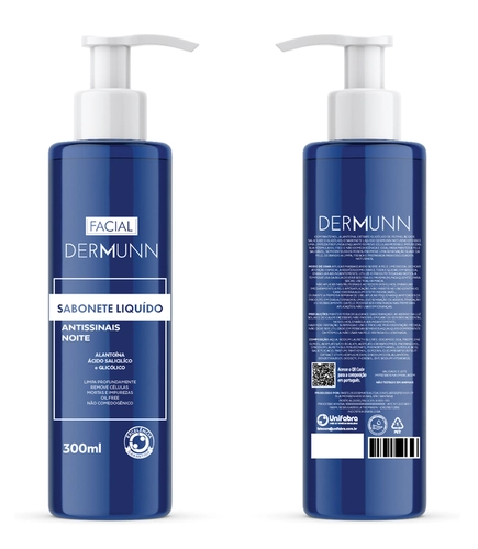 SABONETE FACIAL DERMUNN ANTISINAIS NOITE 300ML